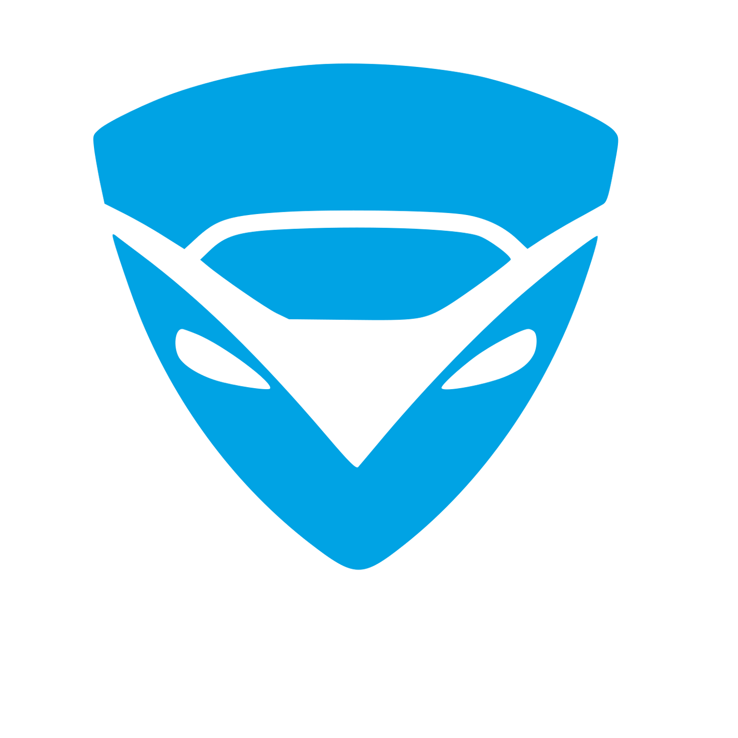 Negative Space Mask Car Logo #00a3e4