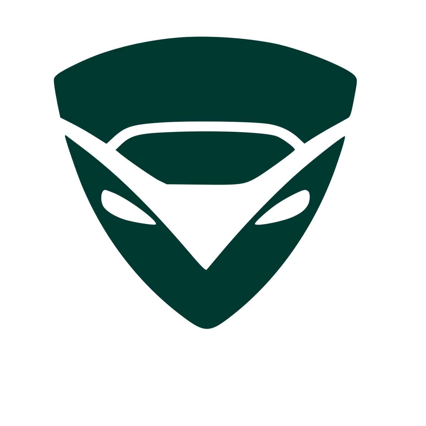 Negative Space Mask Car Logo #003932