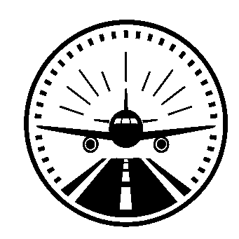 Airplane Runway Badge Logo
