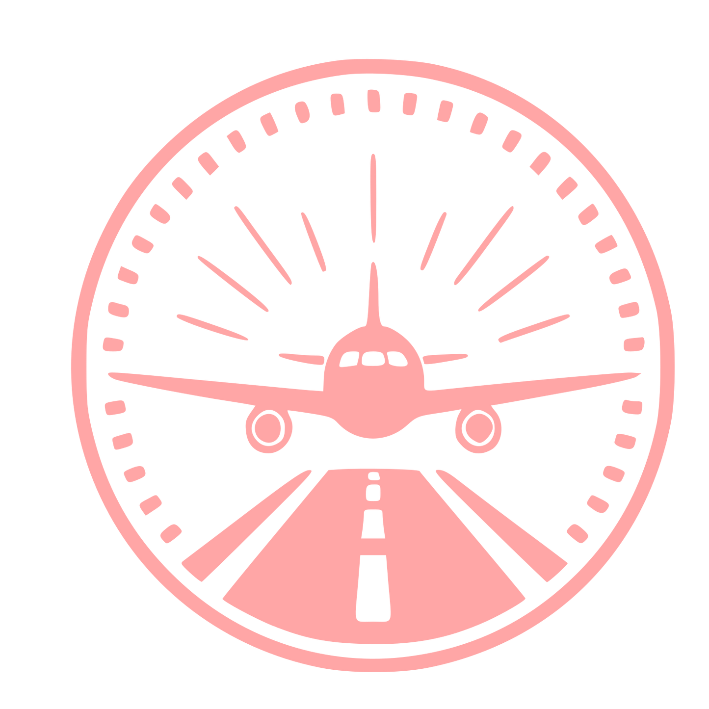 Airplane Runway Badge Logo #ffa6a6