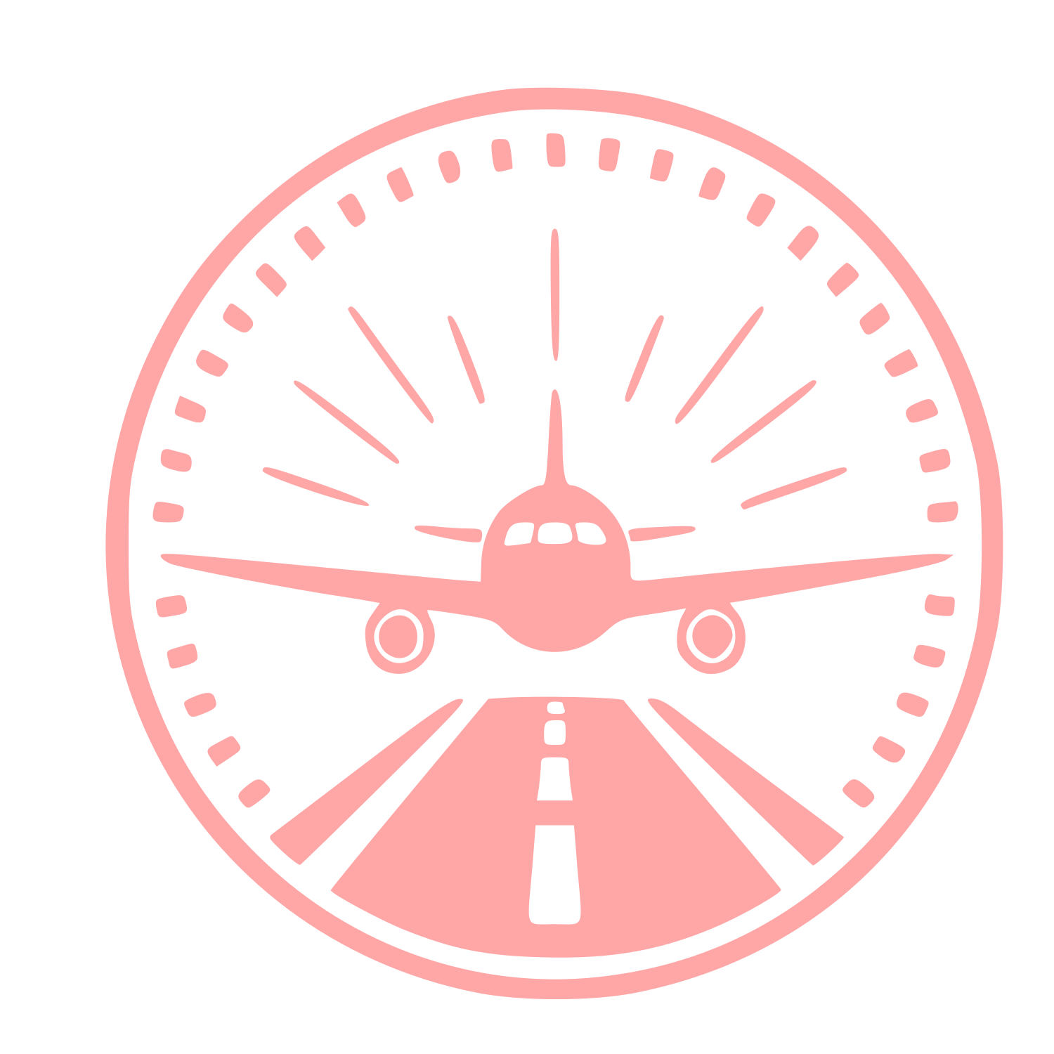 Airplane Runway Badge Logo #ffa6a6