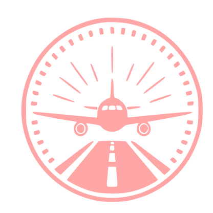 Airplane Runway Badge Logo #ffa6a6