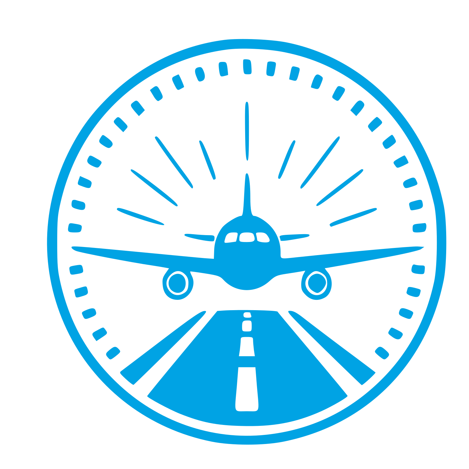Airplane Runway Badge Logo #00a3e4