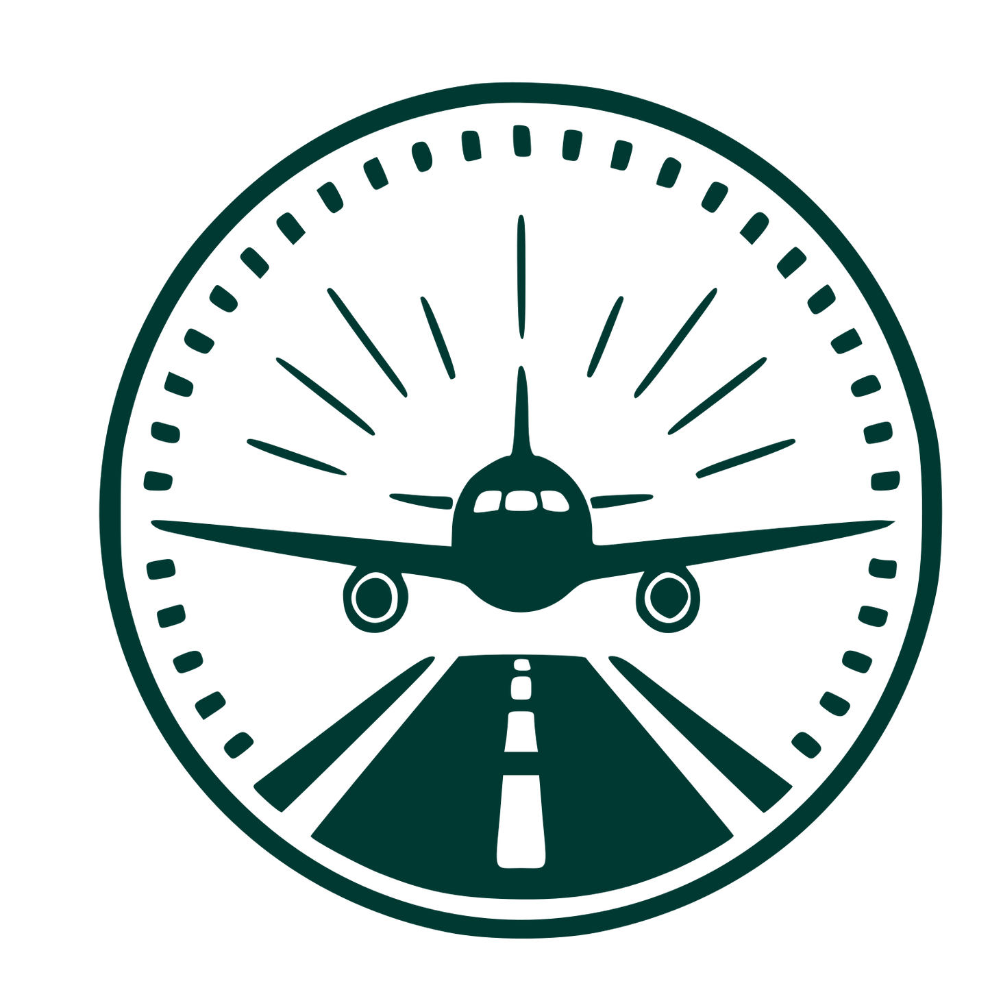 Airplane Runway Badge Logo #003932