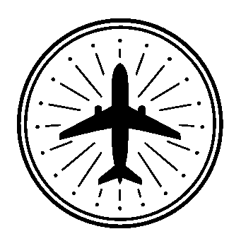 Airplane Stamp Badge Logo