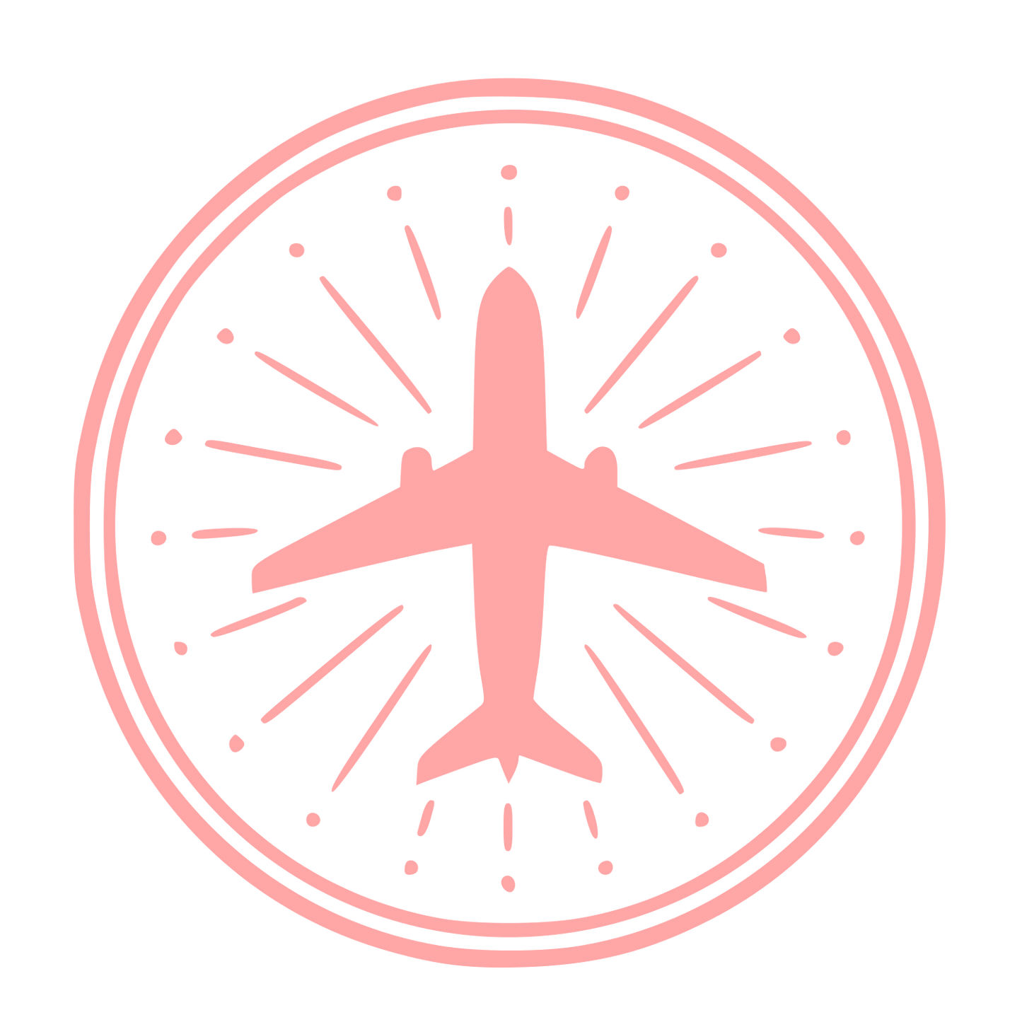 Airplane Stamp Badge Logo #ffa6a6