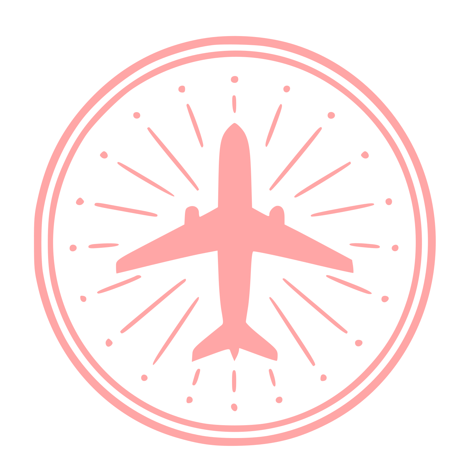 Airplane Stamp Badge Logo #ffa6a6