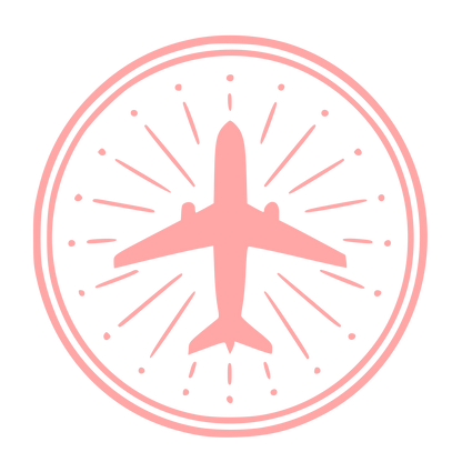 Airplane Stamp Badge Logo #ffa6a6