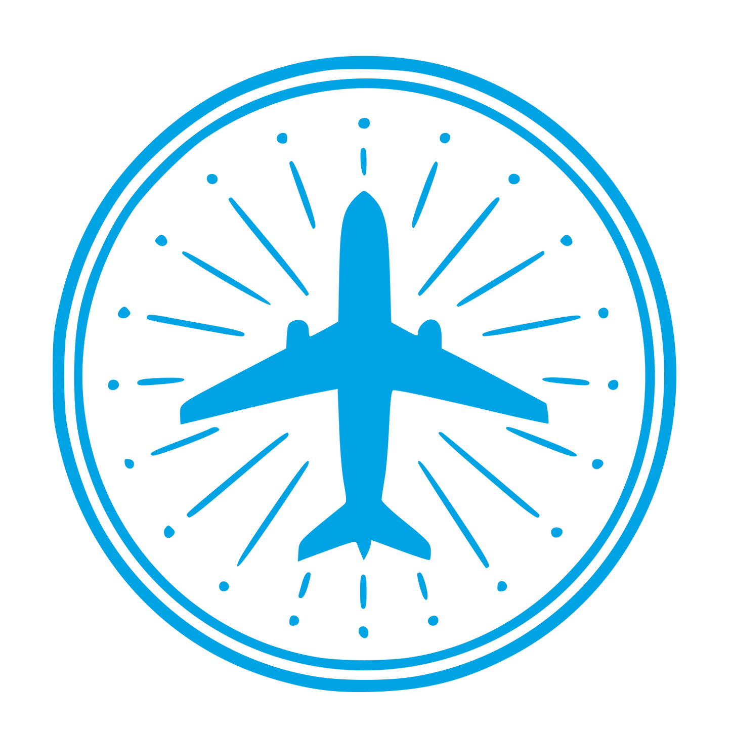 Airplane Stamp Badge Logo #00a3e4