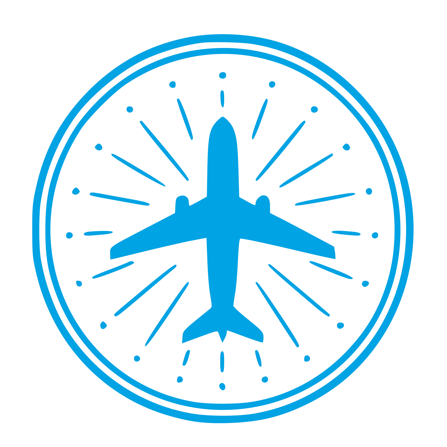 Airplane Stamp Badge Logo #00a3e4