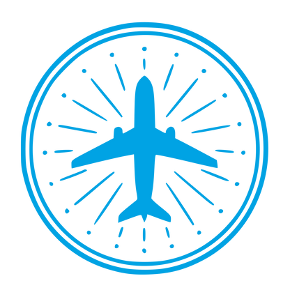 Airplane Stamp Badge Logo #00a3e4