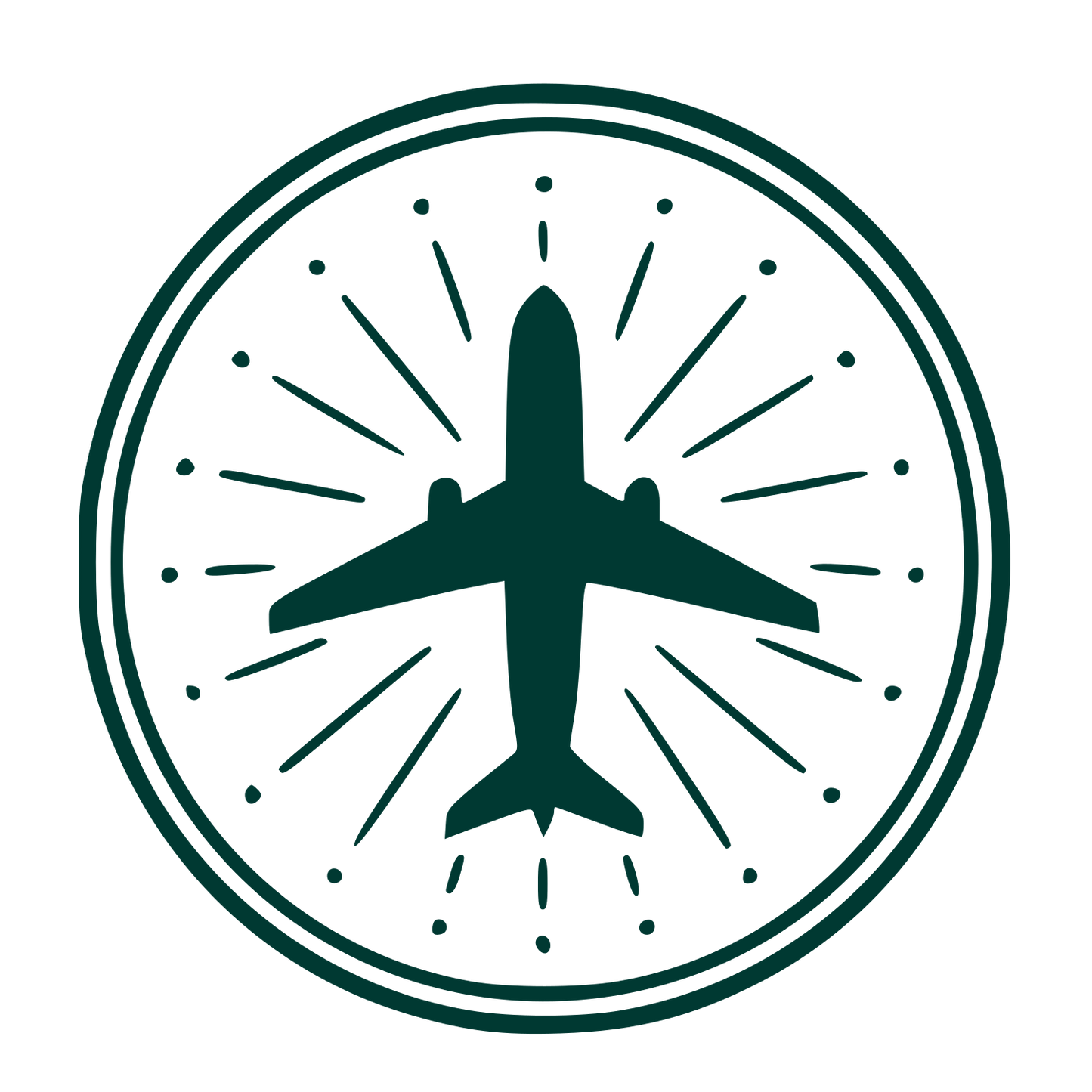 Airplane Stamp Badge Logo #003932