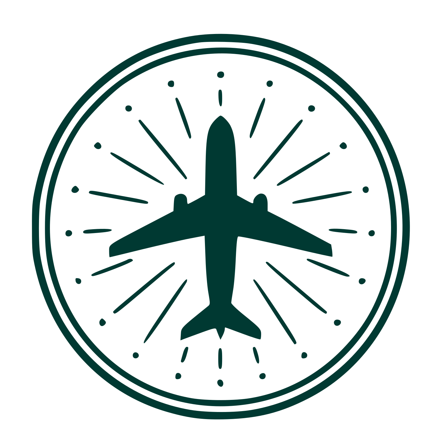 Airplane Stamp Badge Logo #003932