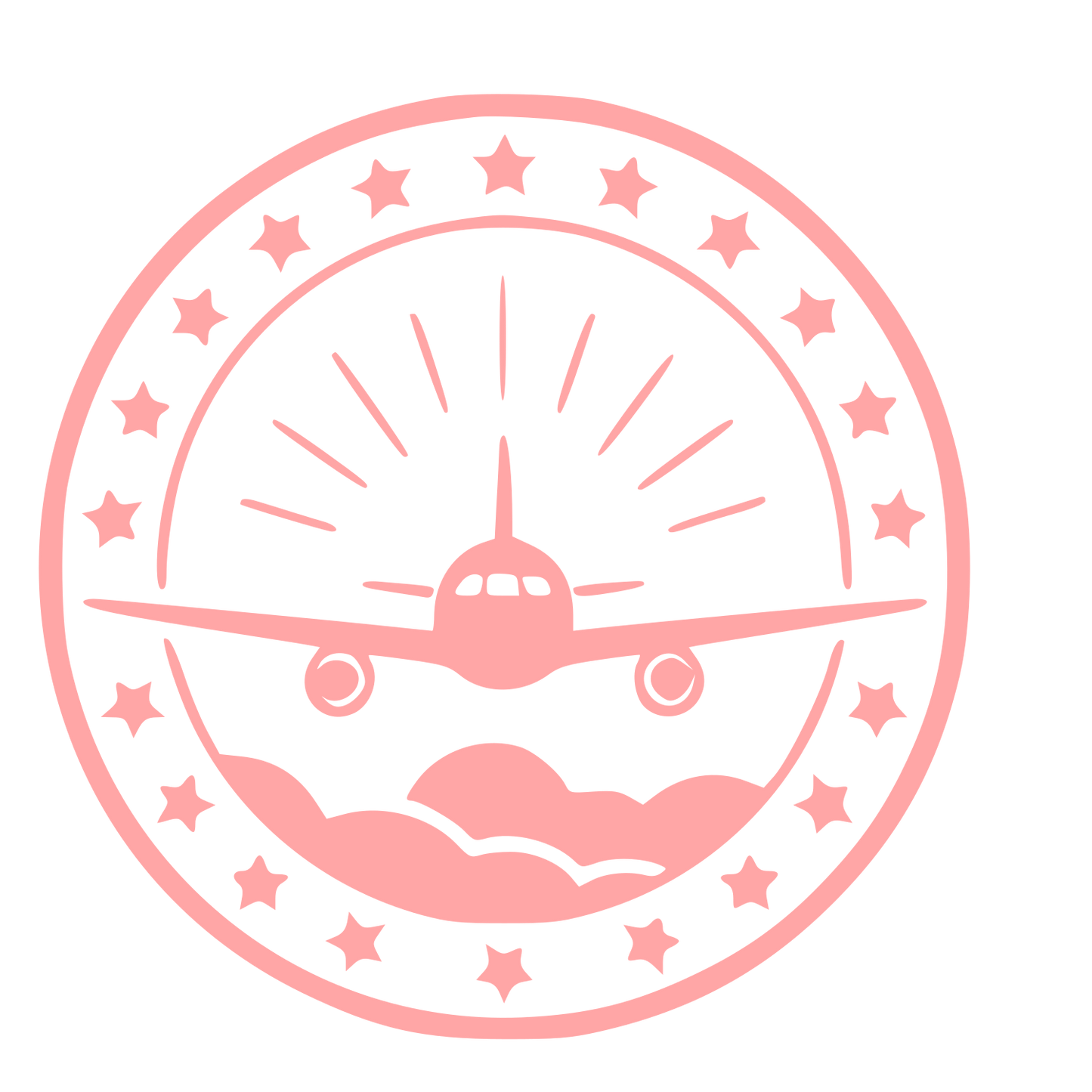 Airplane Badge Stamp Logo #ffa6a6