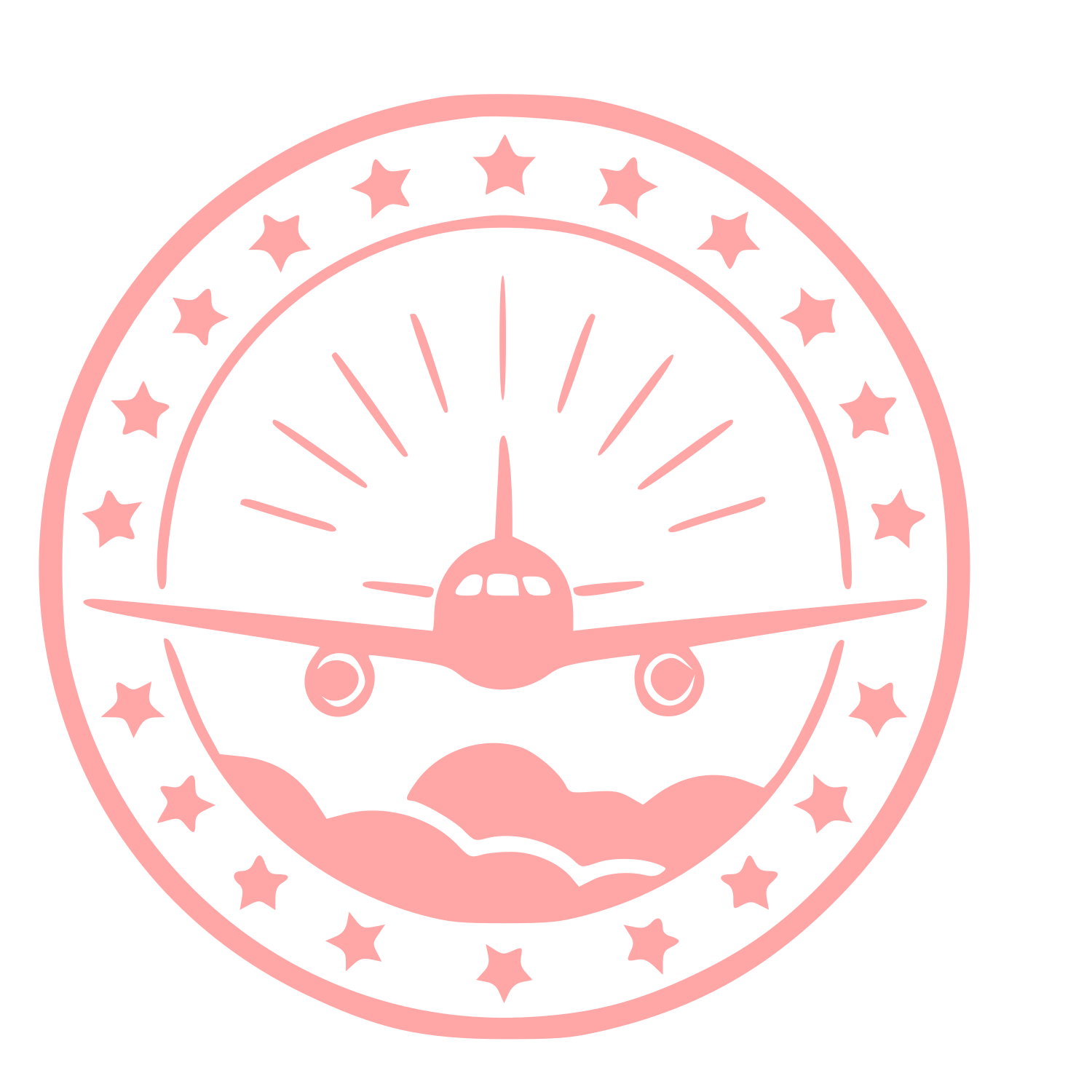 Airplane Badge Stamp Logo #ffa6a6