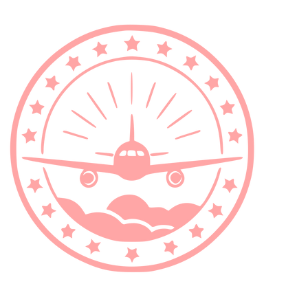 Airplane Badge Stamp Logo #ffa6a6