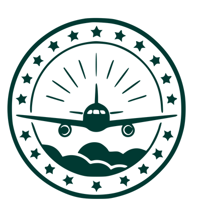 Airplane Badge Stamp Logo #003932