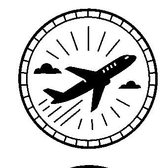 Airplane Stamp Badge Logo