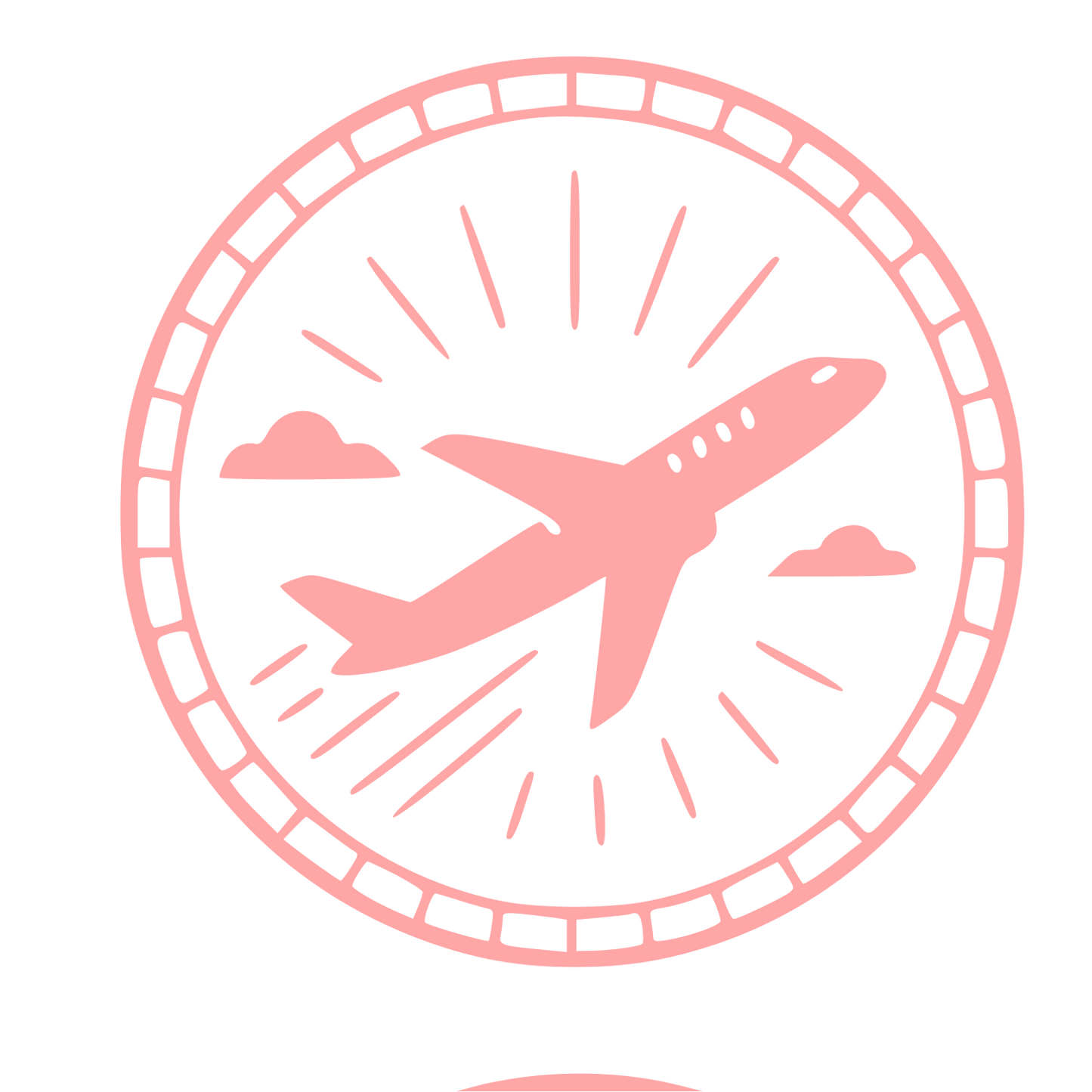 Airplane Stamp Badge Logo #ffa6a6