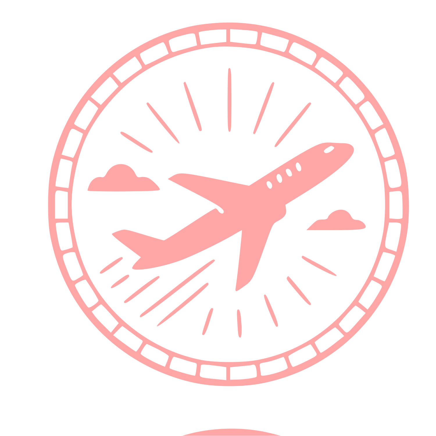 Airplane Stamp Badge Logo #ffa6a6