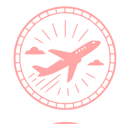 Airplane Stamp Badge Logo #ffa6a6