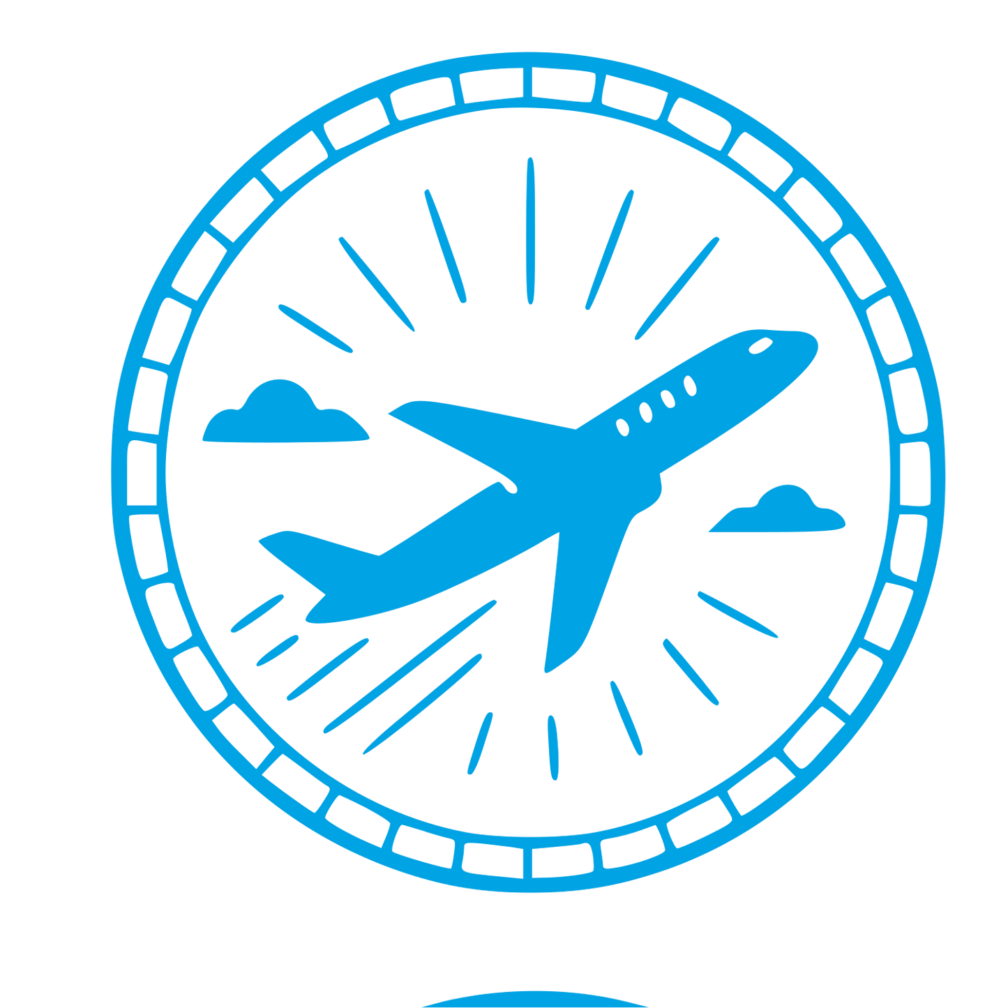 Airplane Stamp Badge Logo #00a3e4