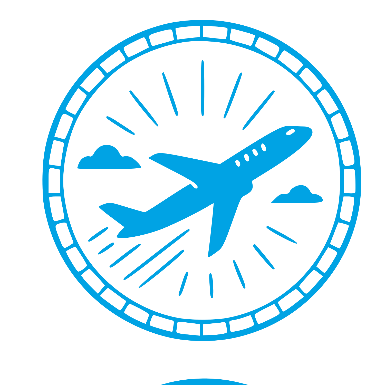 Airplane Stamp Badge Logo #00a3e4