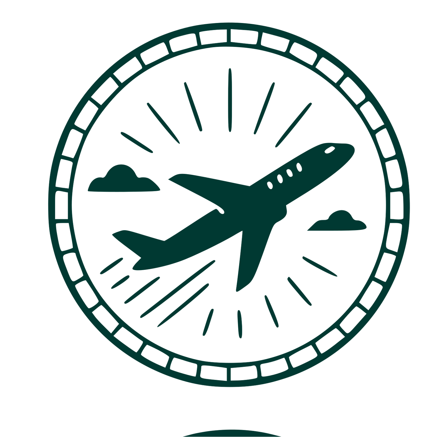 Airplane Stamp Badge Logo #003932