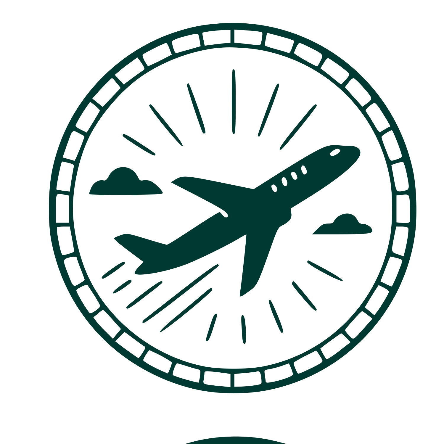 Airplane Stamp Badge Logo #003932