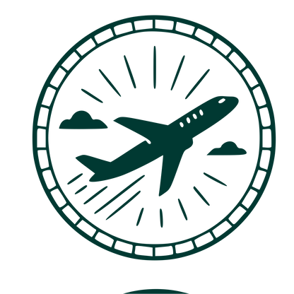 Airplane Stamp Badge Logo #003932