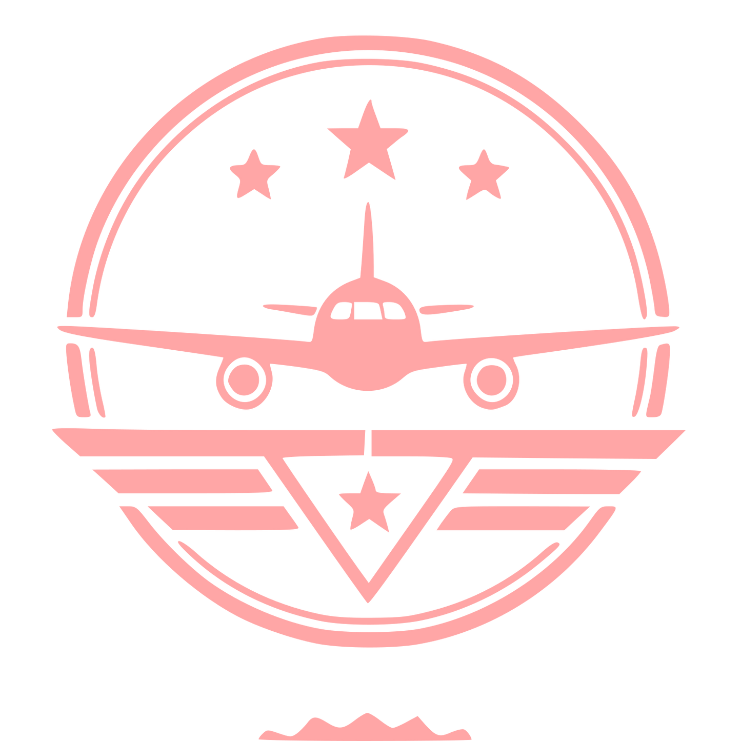 Airplane Badge Stamp Logo #ffa6a6