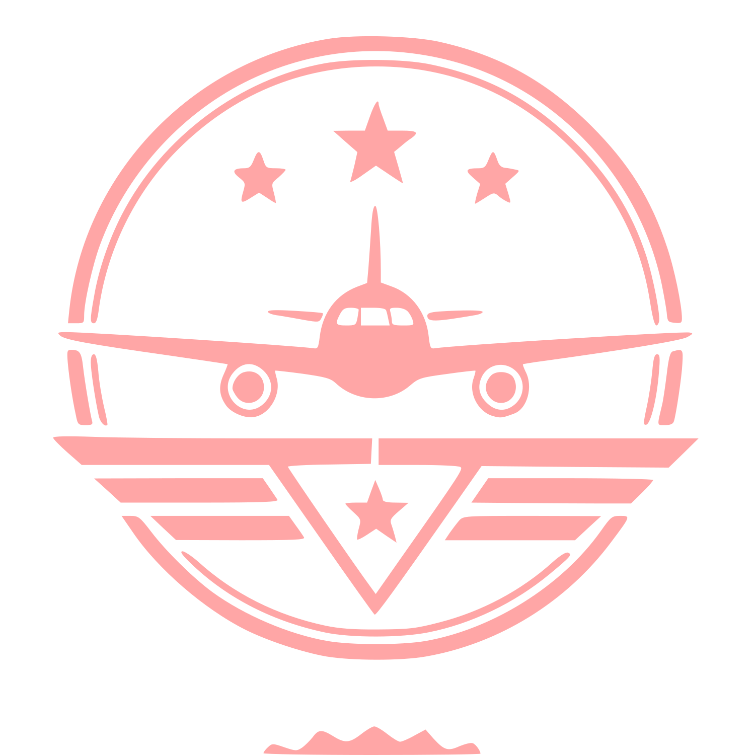 Airplane Badge Stamp Logo #ffa6a6
