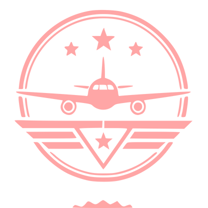 Airplane Badge Stamp Logo #ffa6a6