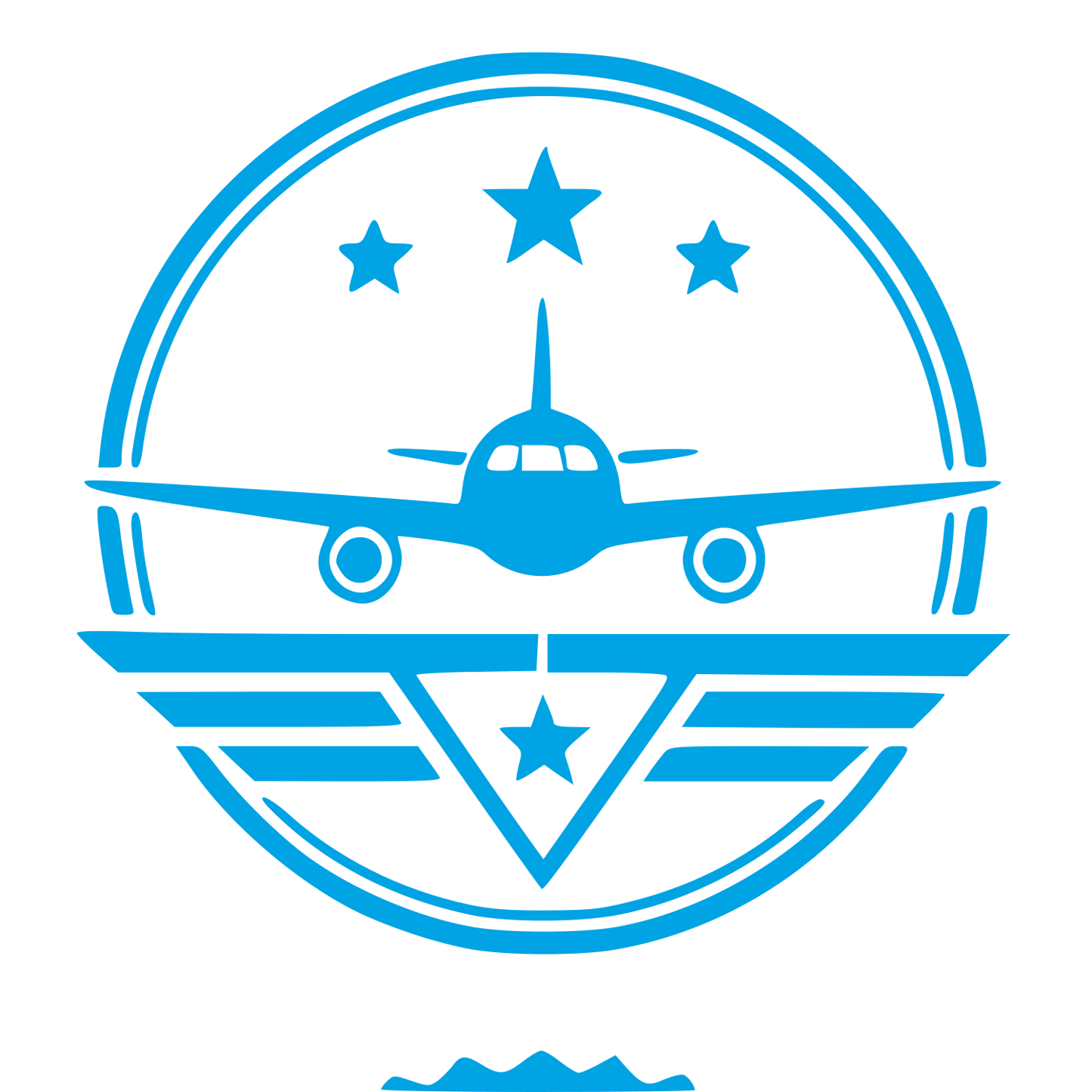 Airplane Badge Stamp Logo #00a3e4