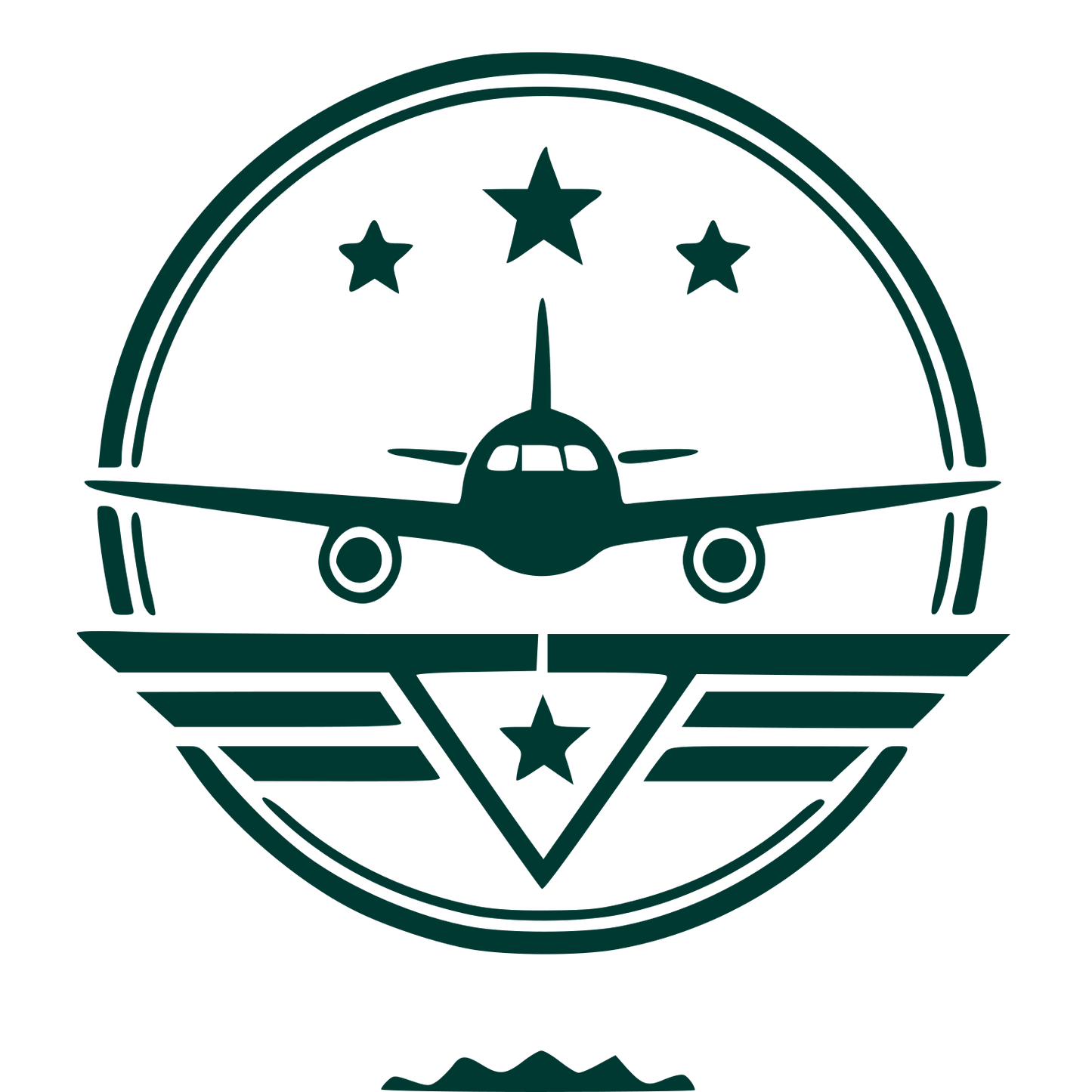 Airplane Badge Stamp Logo #003932