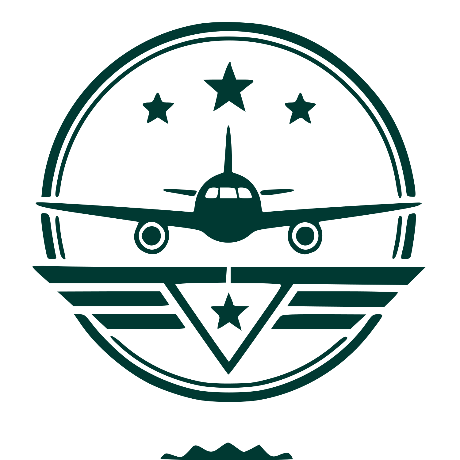 Airplane Badge Stamp Logo #003932