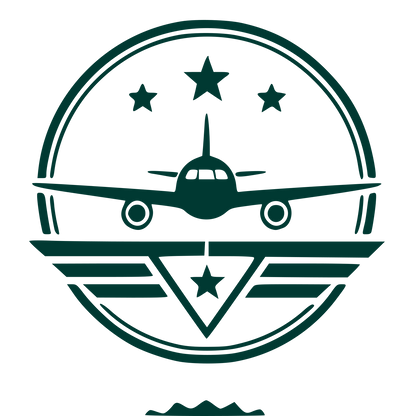 Airplane Badge Stamp Logo #003932