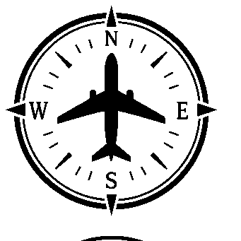 Airplane Compass Badge Logo