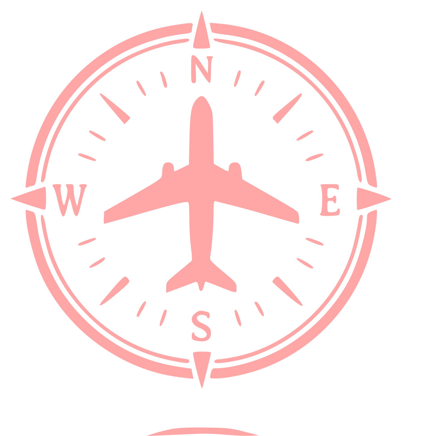 Airplane Compass Badge Logo #ffa6a6