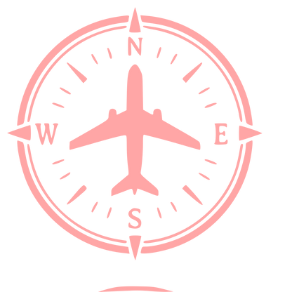 Airplane Compass Badge Logo #ffa6a6