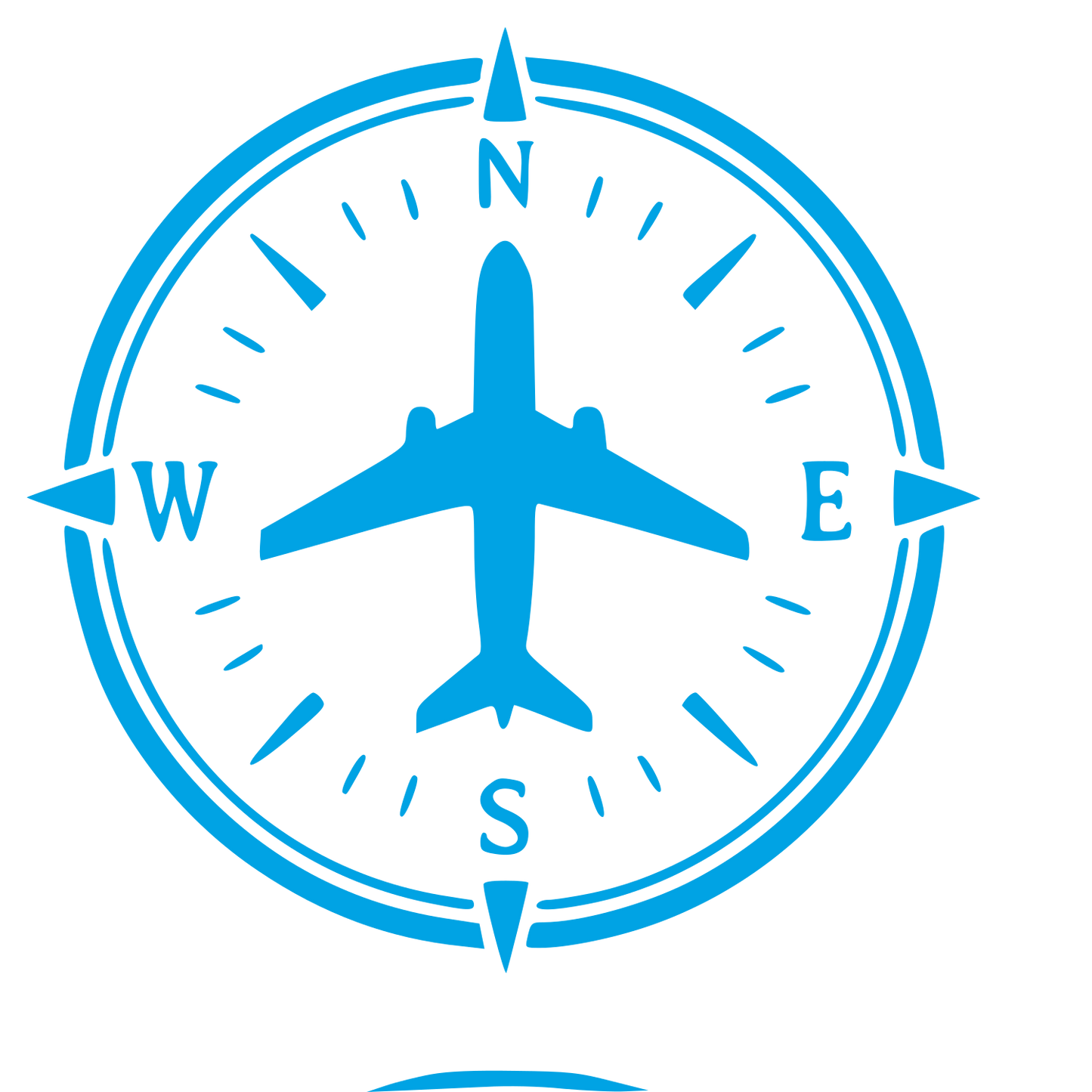 Airplane Compass Badge Logo #00a3e4