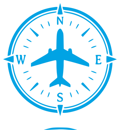 Airplane Compass Badge Logo #00a3e4