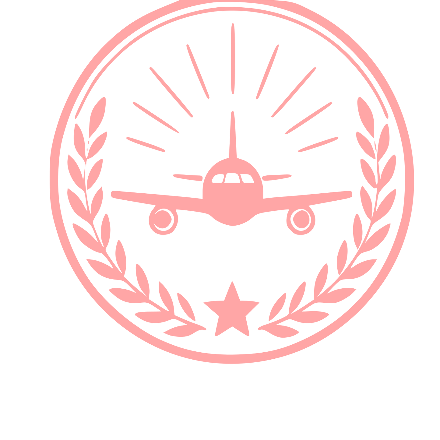 Airplane Badge Stamp Logo #ffa6a6