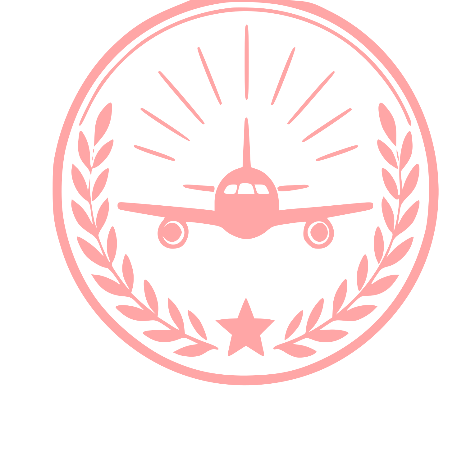 Airplane Badge Stamp Logo #ffa6a6