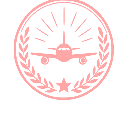 Airplane Badge Stamp Logo #ffa6a6