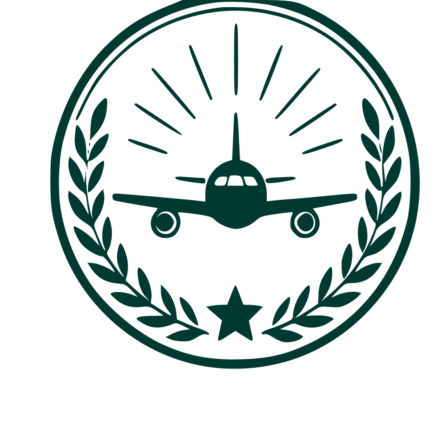 Airplane Badge Stamp Logo #003932