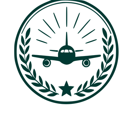 Airplane Badge Stamp Logo #003932