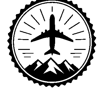 Airplane Mountain Badge Logo