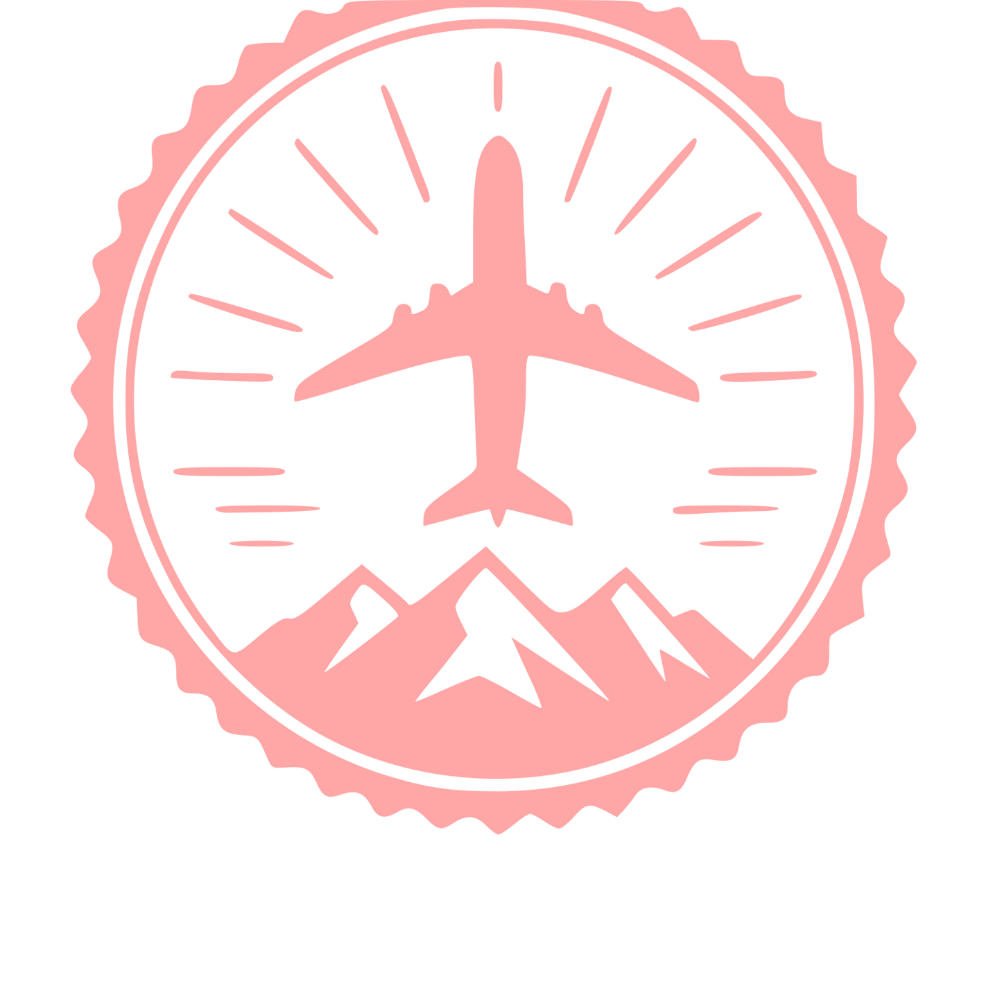 Airplane Mountain Badge Logo #ffa6a6