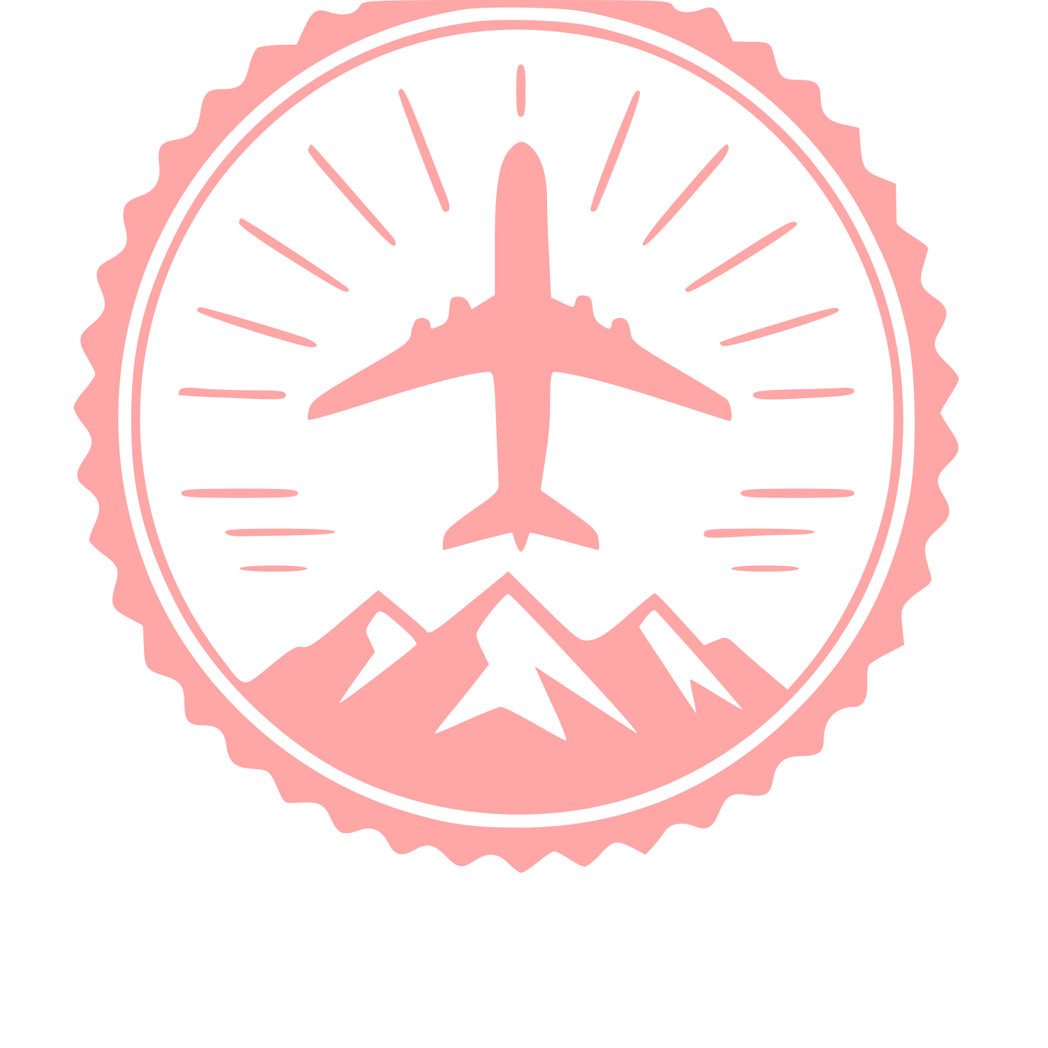 Airplane Mountain Badge Logo #ffa6a6